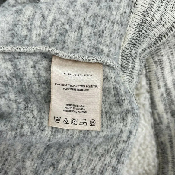 Anthropologie Saturday Sunday Sweater Womens Sz M Gray Knit Sherpa Open Cardigan - Picture 7 of 12